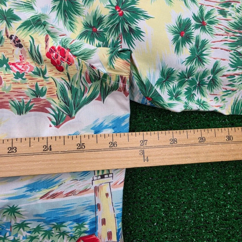 Wrangler Western 1947 Shirt Mens 2XL Hawaiian Beach Island Paradise Sailboat AOP